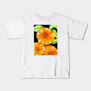 Orange Watercolor Flowers Kids T-Shirt